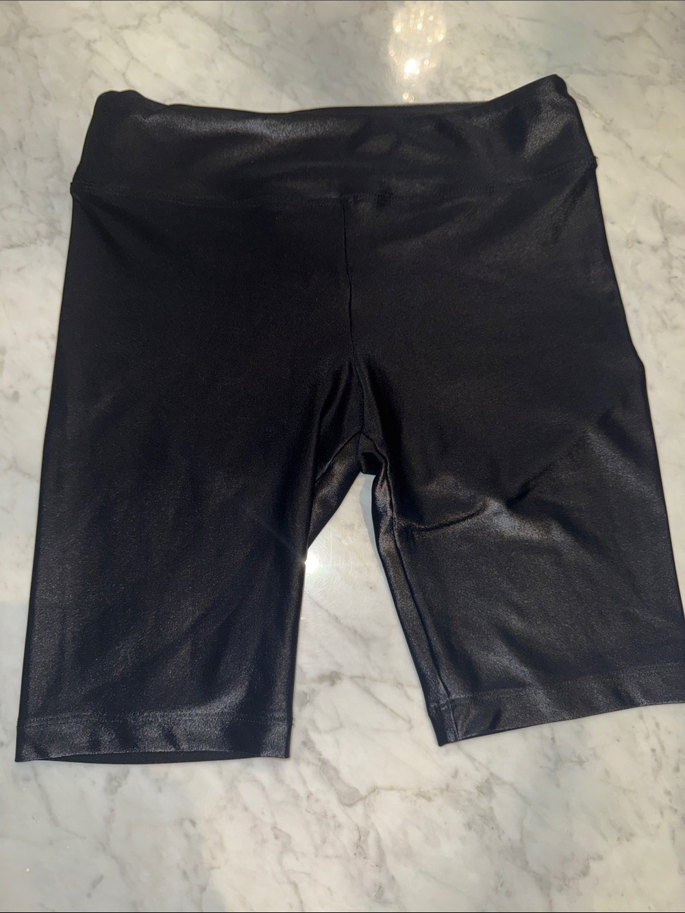 Koral Black Shiny High-Rise Bike Shorts